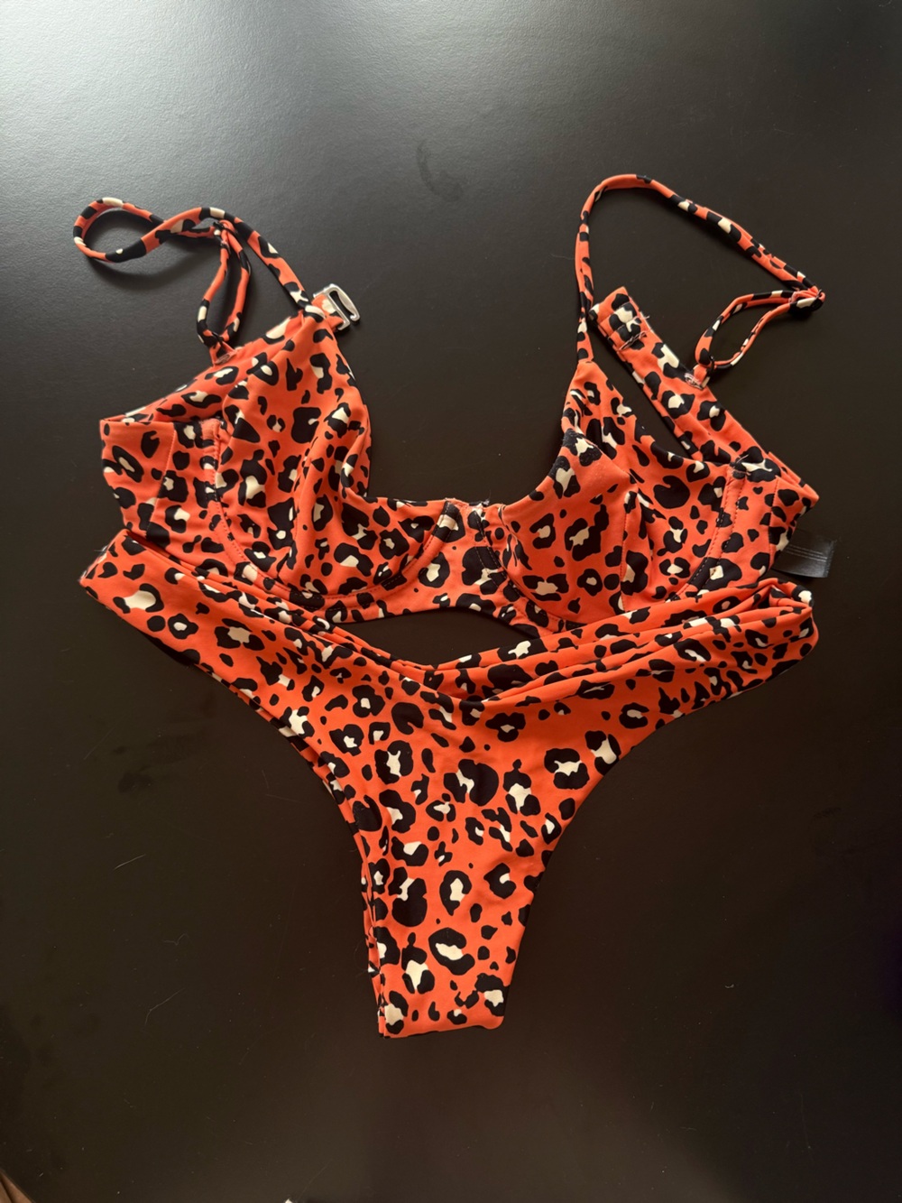 Blackbough Orange Leopard Print Kids One-Piece Swimsuit